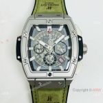AAA Replica Hublot Spirit Of Big Bang Chronograph Watches Green Leather Strap